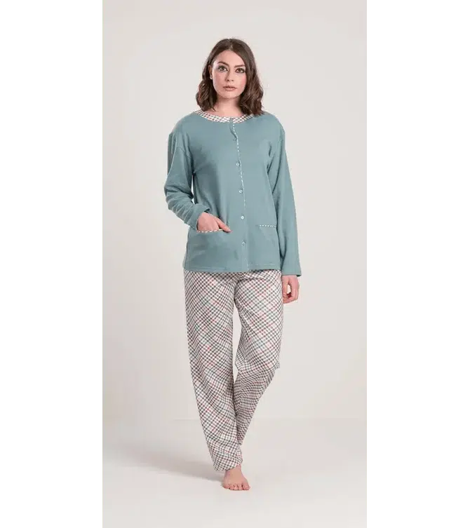 Gary Pigiama donna aperto invernale interlock V50042