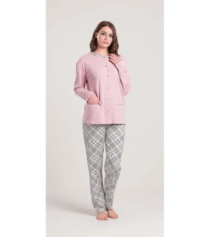 Gary Pigiama donna aperto invernale interlock V50042
