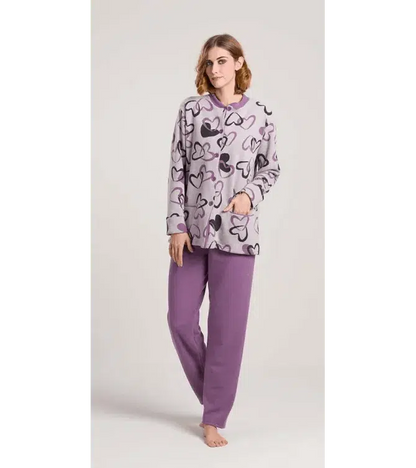 Gary Pigiama donna invernale aperto Punto Milano flanellato V50157