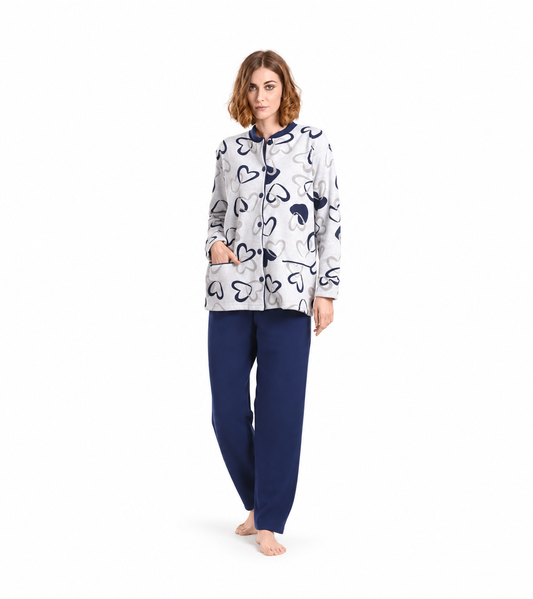 Gary Pigiama donna invernale aperto Punto Milano flanellato V50157