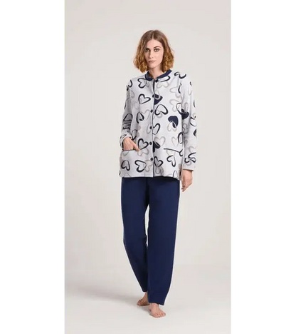 Gary Pigiama donna invernale aperto Punto Milano flanellato V50157