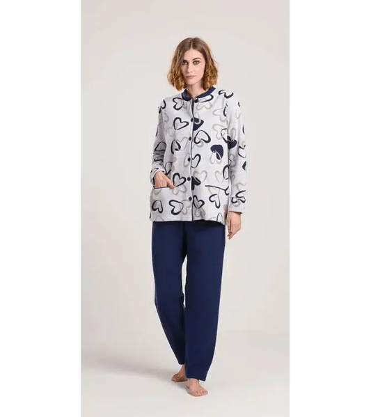 Gary Pigiama donna invernale aperto Punto Milano flanellato V50157