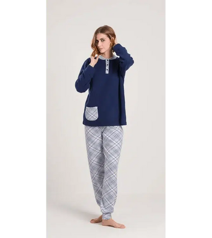 Gary Pigiama donna invernale collo serafino Punto Milano flanellato V50120CONF