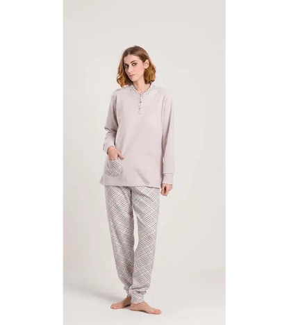 Gary Pigiama donna invernale collo serafino Punto Milano flanellato V50120CONF