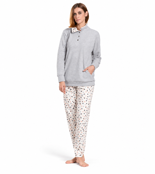 Gary Pigiama donna invernale serafino collo alto Punto Milano flanellato V50142
