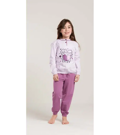 Gary Pigiama invernale bambina cotone felpato V20038