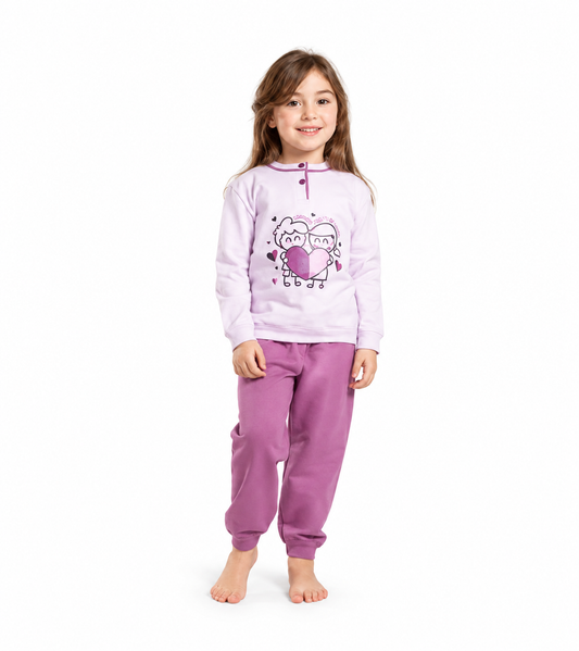 Gary Pigiama invernale bambina cotone felpato V20038