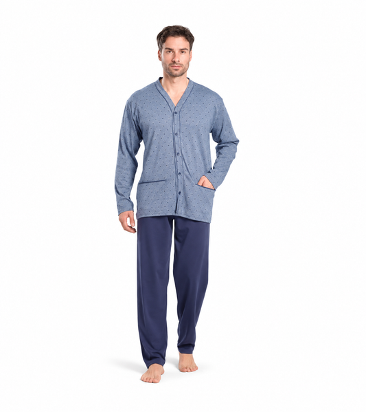 Gary Pigiama uomo aperto calibrato invernale interlock V60002CONF