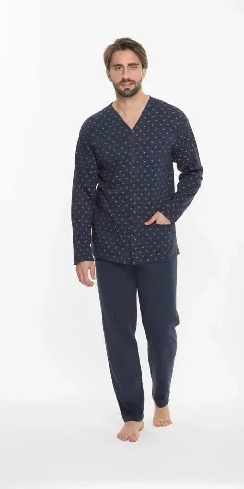 Gary Pigiama uomo aperto invernale interlock Q60022