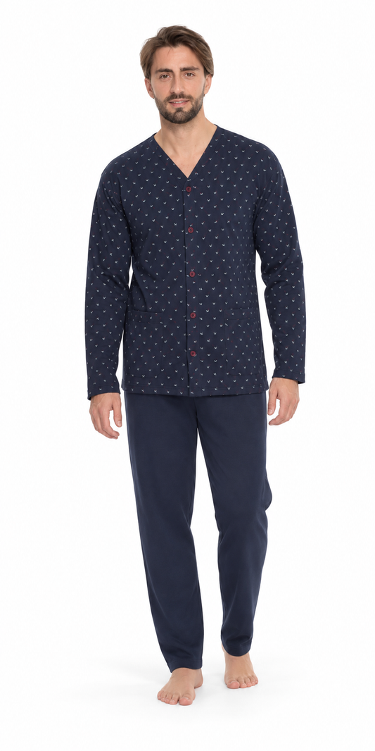 Gary Pigiama uomo aperto invernale interlock Q60022