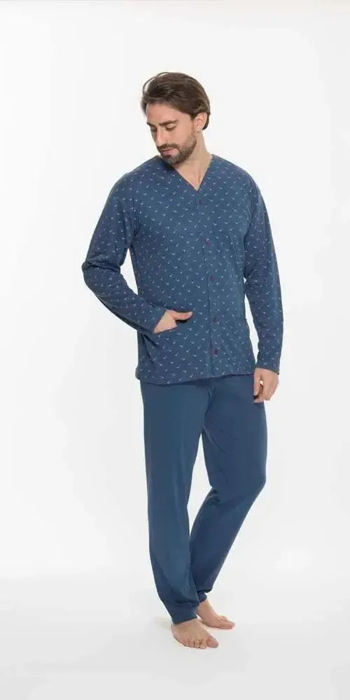 Gary Pigiama uomo aperto invernale interlock Q60022