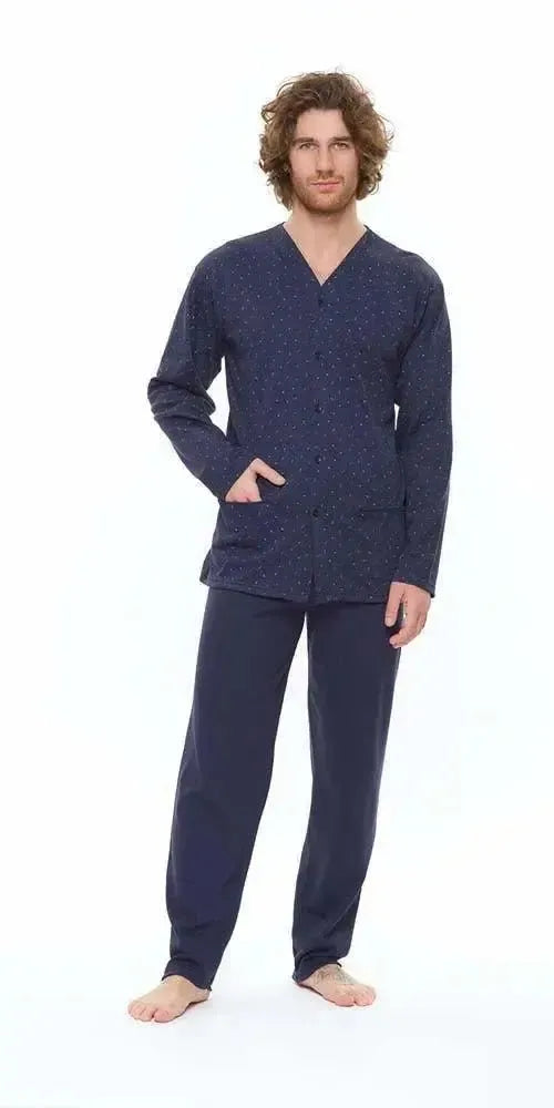 Gary Pigiama uomo aperto invernale interlock S60003