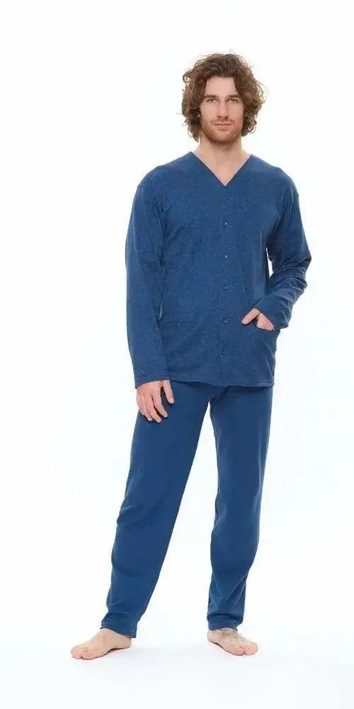 Gary Pigiama uomo aperto invernale interlock S60003