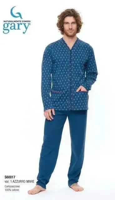 Gary Pigiama uomo aperto invernale interlock S60017