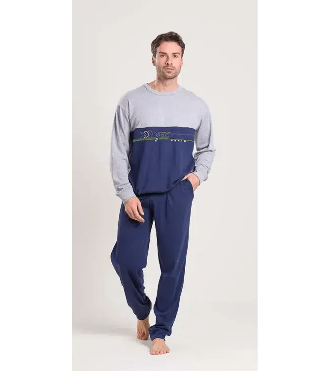 Gary Pigiama uomo girocollo invernale interlock V60035