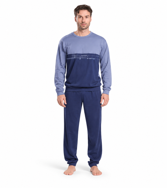 Gary Pigiama uomo girocollo invernale interlock V60035