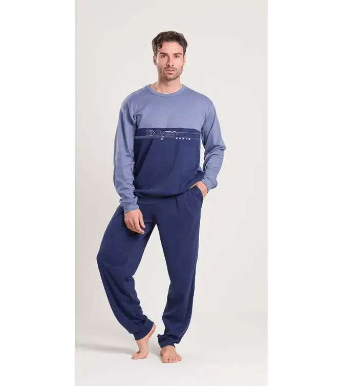 Gary Pigiama uomo girocollo invernale interlock V60035