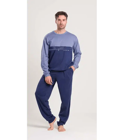Gary Pigiama uomo girocollo invernale interlock V60035
