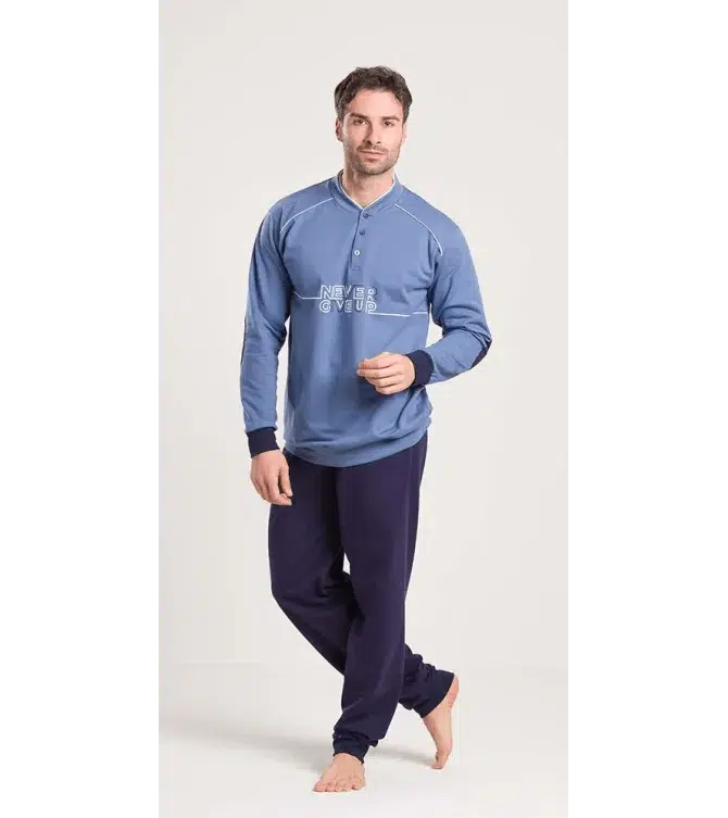 Gary Pigiama uomo invernale collo serafino felpato V60112