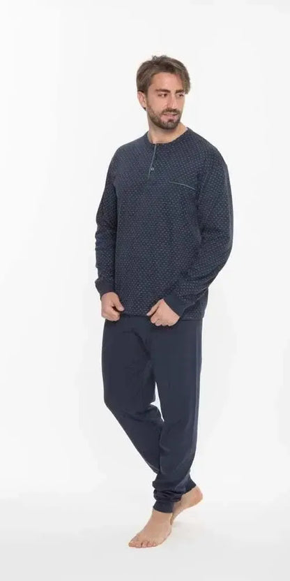 Gary Pigiama uomo serafino invernale interlock Q60002