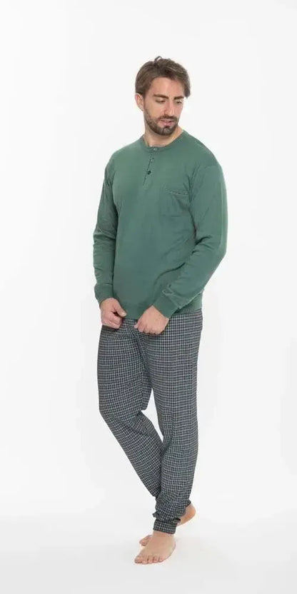 Gary Pigiama uomo serafino invernale interlock Q60010