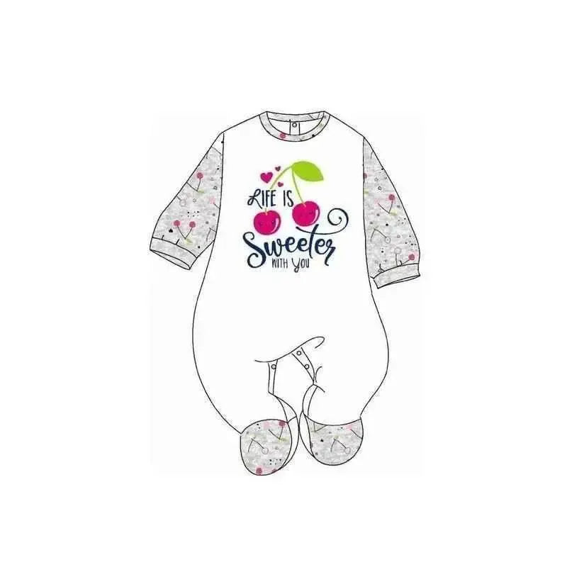 Gary Tutina Neonata bambina 100% cotone tinta unita con stampa L7016