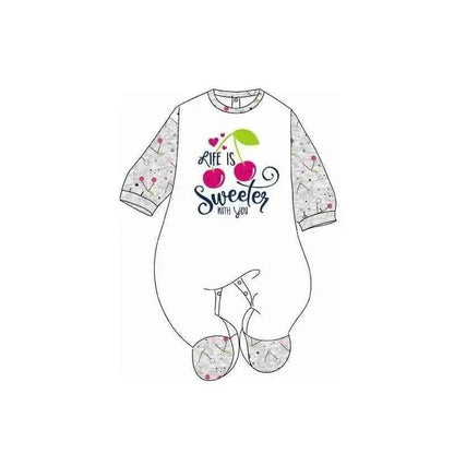 Gary Tutina Neonata bambina 100% cotone tinta unita con stampa L7016