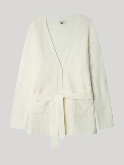 Giacca donna Gisela aperta con cintura in tricot 20319