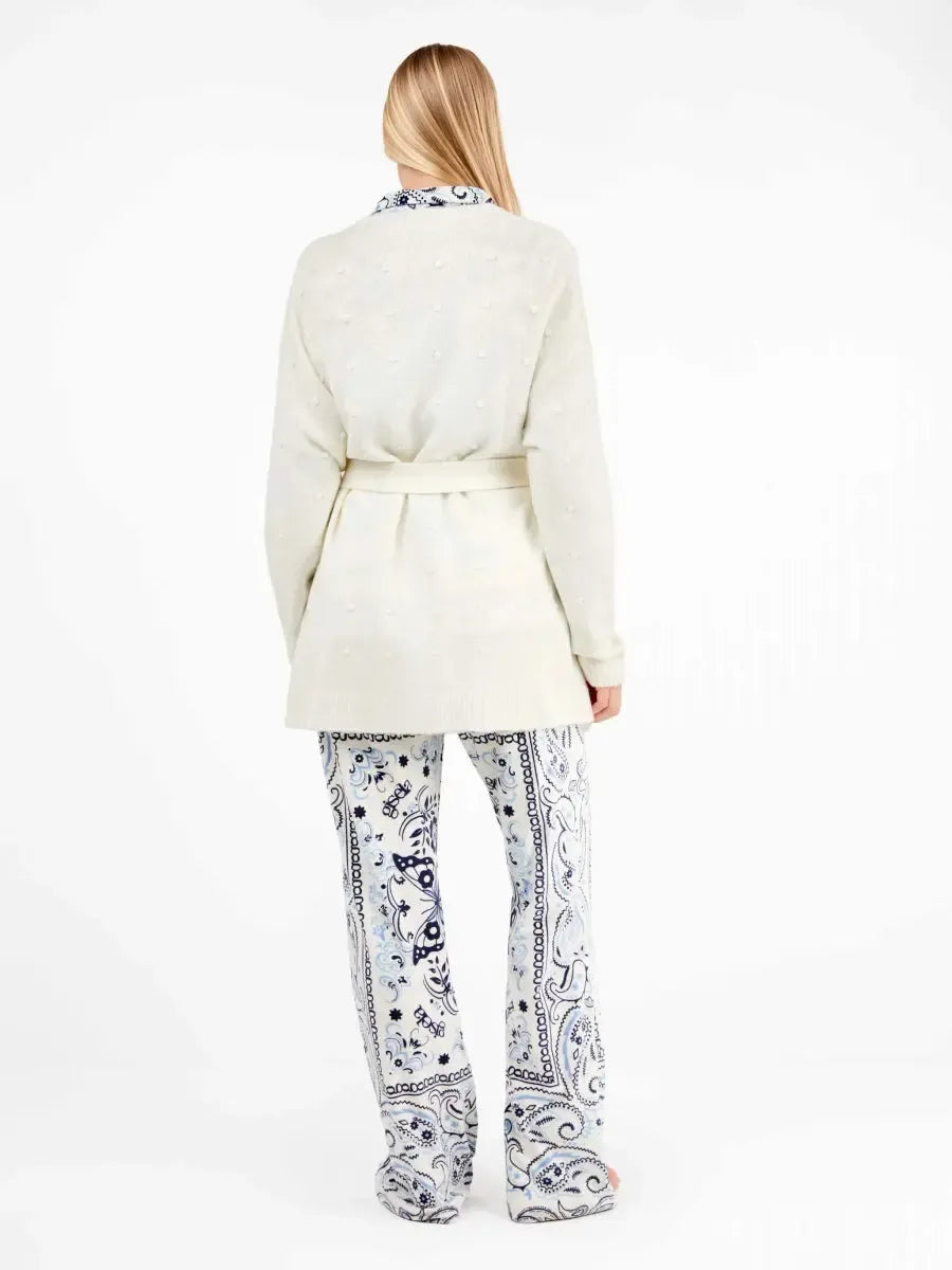 Giacca donna Gisela aperta con cintura in tricot 20319