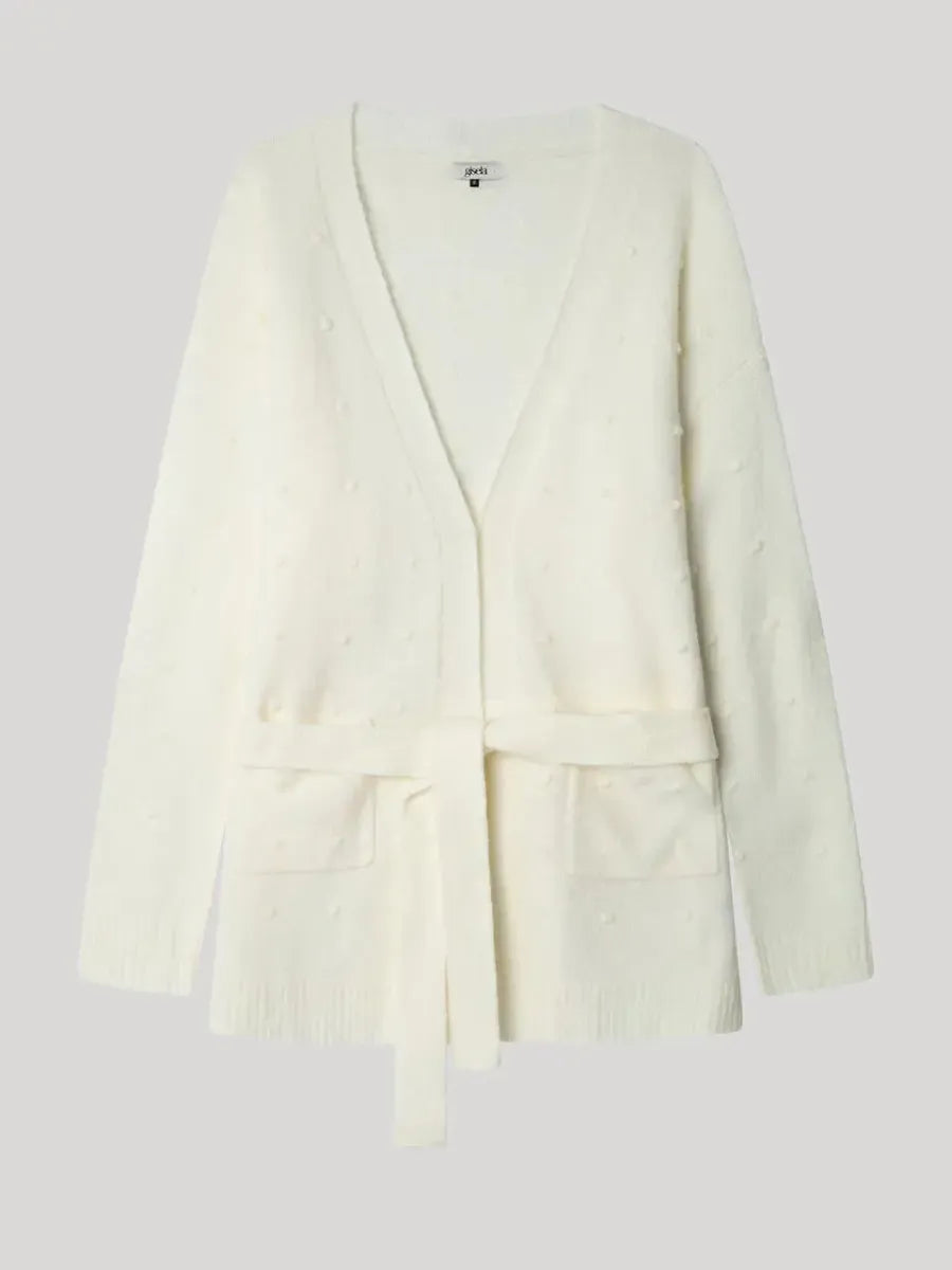 Giacca donna Gisela aperta con cintura in tricot 20319