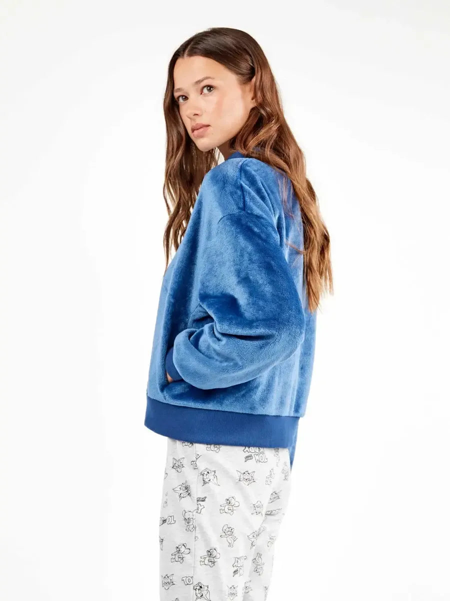 Giacca donna Gisela bomber in tessuto peluche 20367