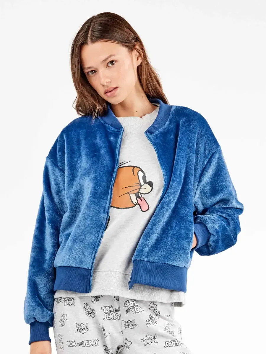 Giacca donna Gisela bomber in tessuto peluche 20367