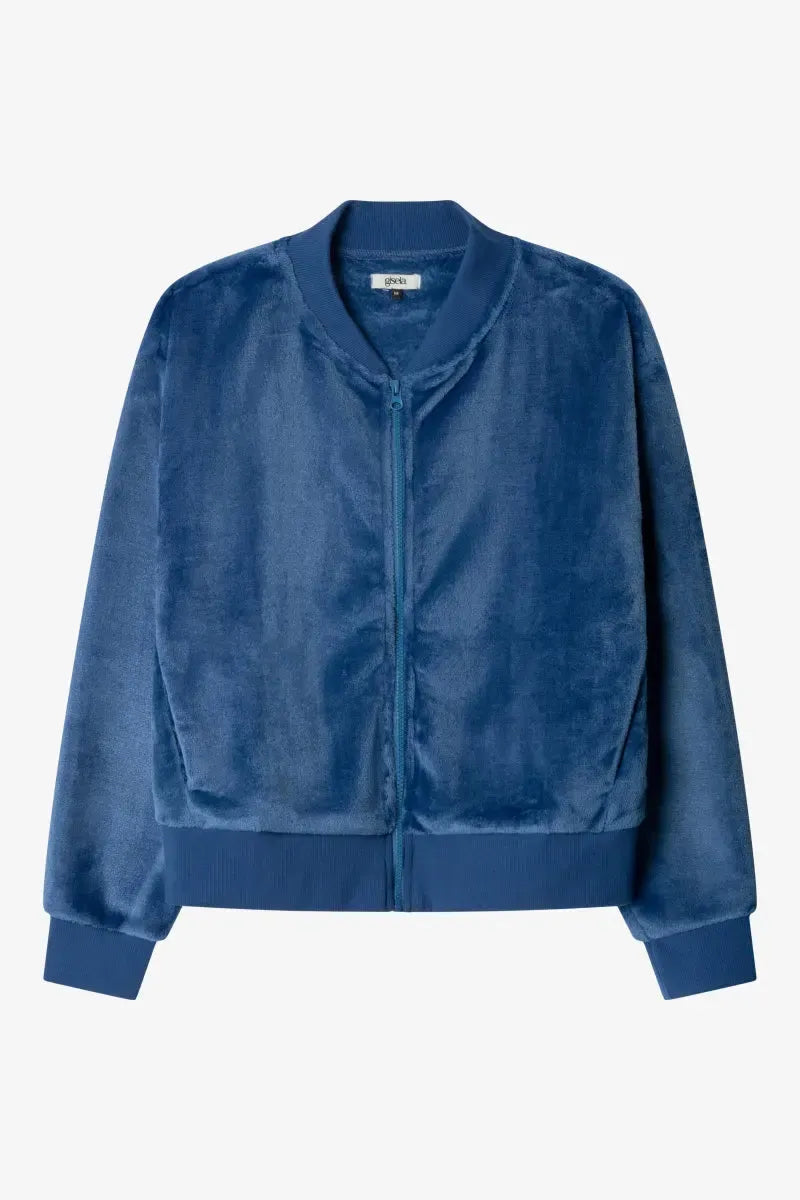 Giacca donna Gisela bomber in tessuto peluche 20367