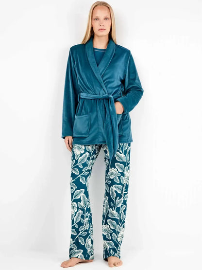 Giacca donna Gisela con cintura in ciniglia elasticizzata 20309