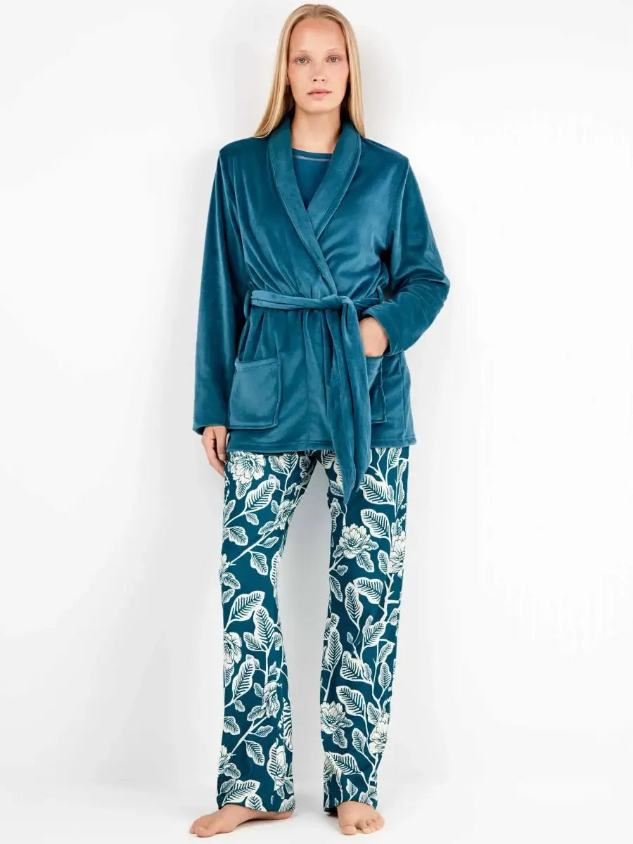 Giacca donna Gisela con cintura in ciniglia elasticizzata 20309