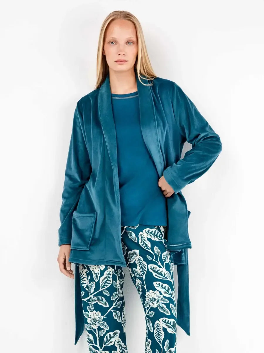 Giacca donna Gisela con cintura in ciniglia elasticizzata 20309