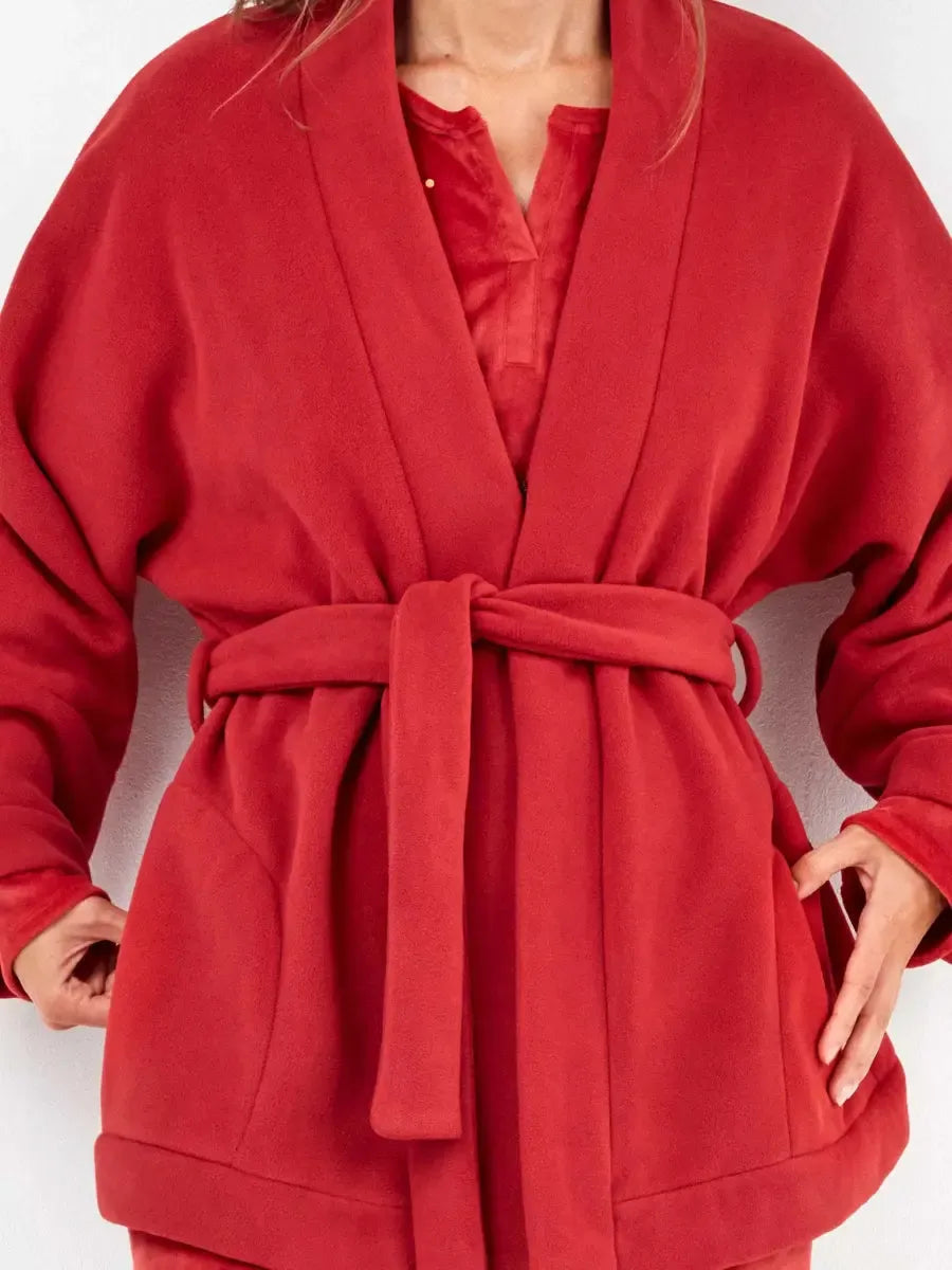 Giacca donna Gisela con cintura in pile 20324