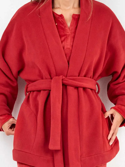 Giacca donna Gisela con cintura in pile 20324