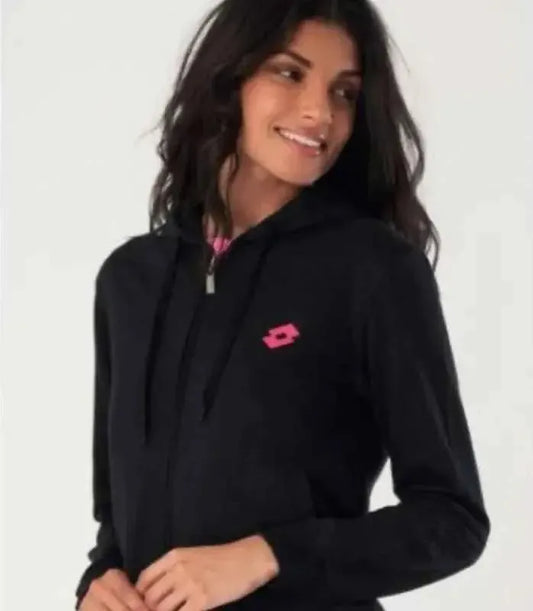 Giacca donna in cotone Lotto full zip con cappuccio LA1019