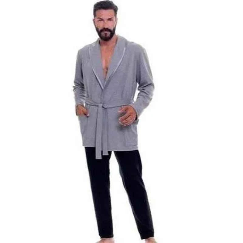 Giacca vestaglia uomo manica lunga in cotone Fascino