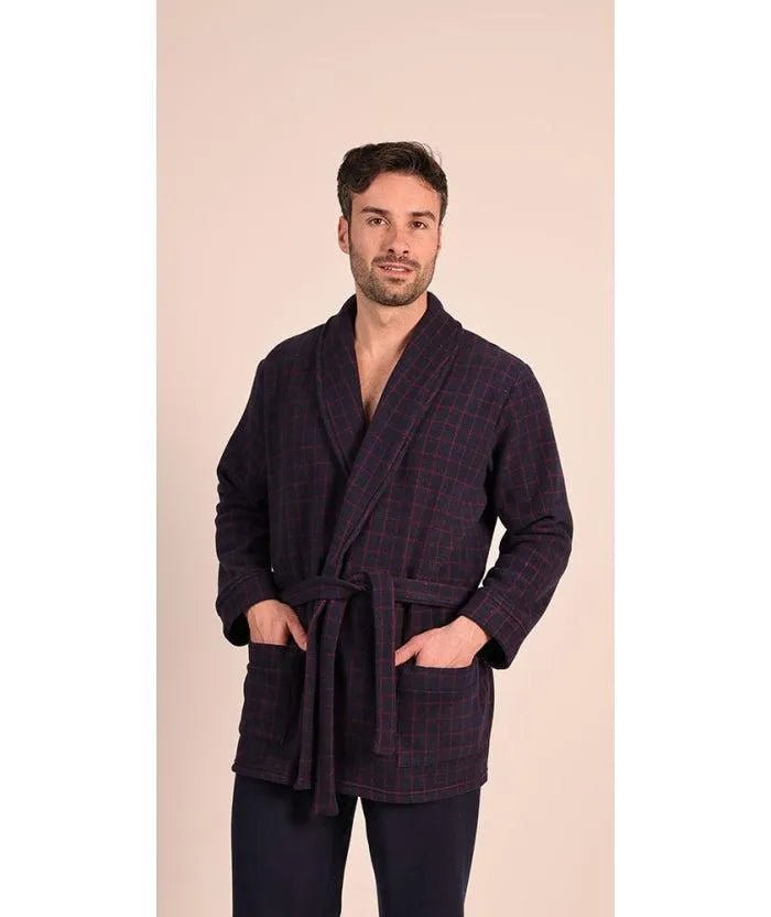 Giacca/vestaglia con cintura uomo invernale punto Milano Gary flanellato 6097