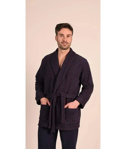 Giacca/vestaglia con cintura uomo invernale punto Milano Gary flanellato 6097