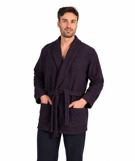 Giacca/vestaglia con cintura uomo invernale punto Milano Gary flanellato 6097