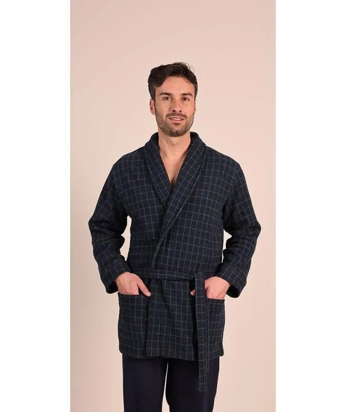 Giacca/vestaglia con cintura uomo invernale punto Milano Gary flanellato 6097