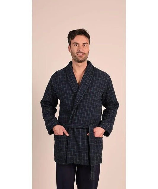 Giacca/vestaglia con cintura uomo invernale punto Milano Gary flanellato 6097
