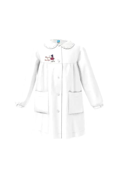 Grembiule asilo bambina con abbottonatura centrale Siggi made in Italy ricamo Dance 3568
