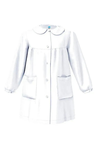 Grembiule asilo bambina con abbottonatura centrale Siggi made in Italy senza ricamo 2887