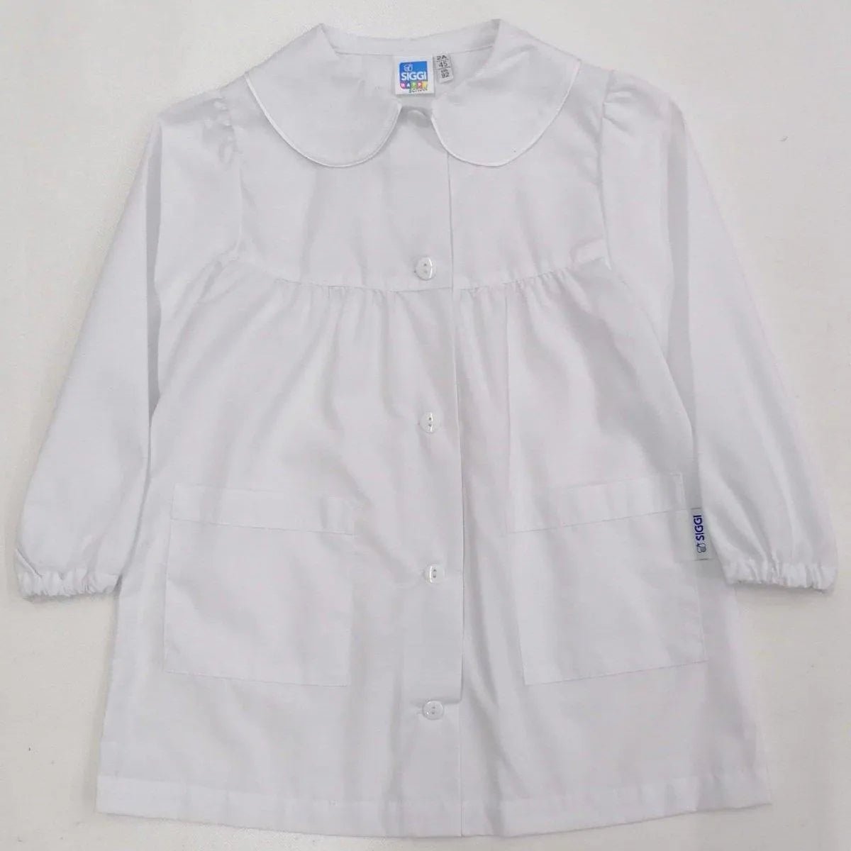 Grembiule asilo bambina con abbottonatura centrale Siggi made in Italy senza ricamo 2887