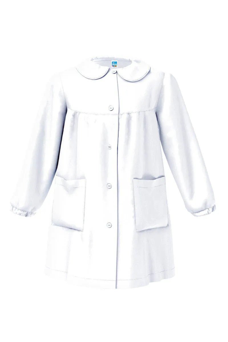 Grembiule asilo bambina con abbottonatura centrale Siggi made in Italy senza ricamo 2887