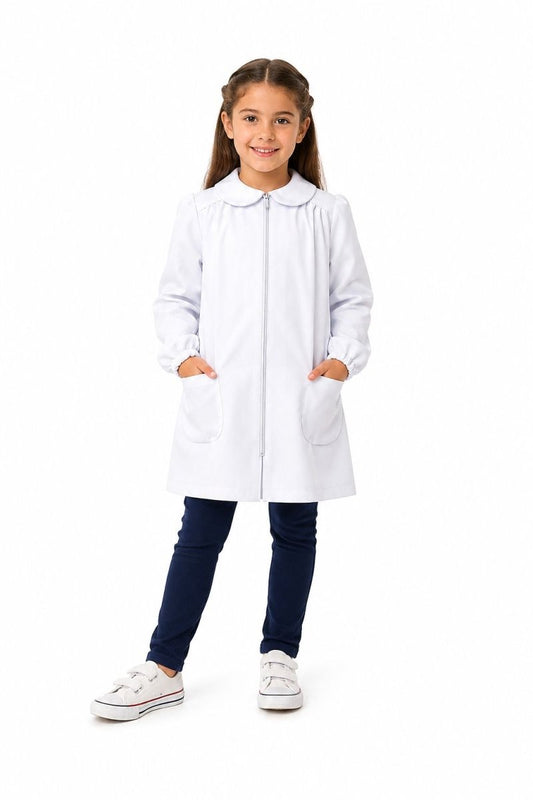 Grembiule asilo bambina con zip centrale Siggi made in Italy senza ricamo 3380
